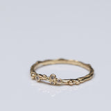 Champagne Diamond Gentle Branch Bubble Ring