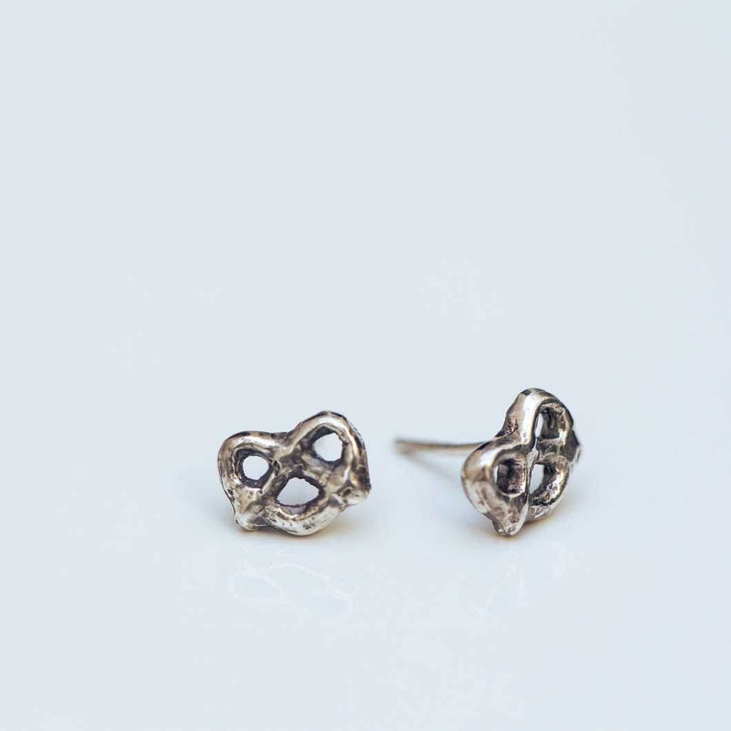 Bagel silver earrings