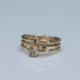 Triple Branch Ring with Champagne Diamonds