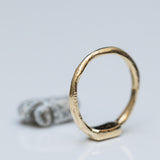 Raw Ring with a Horizontal Emerald Cut Lab-Grown Diamond