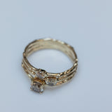 Triple Branch Ring with Champagne Diamonds