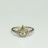 Cluster Ring with Large Drop Champagne Diamond