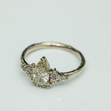 Cluster Ring with Large Drop Champagne Diamond