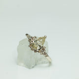 Cluster Ring with Large Drop Champagne Diamond