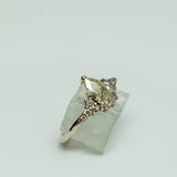 Cluster Ring with Large Drop Champagne Diamond