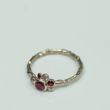 Rubies and White Diamonds Bubble Branch Ring