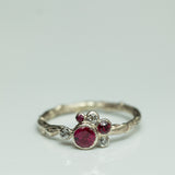 Rubies and White Diamonds Bubble Branch Ring