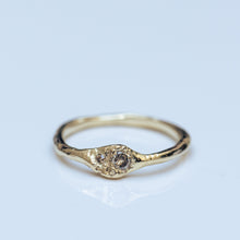 Load image into Gallery viewer, Duo buried diamonds on raw gold ring
