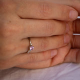 Trio Pink Sapphire and Diamond Branch Ring