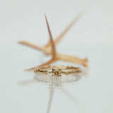 Light Champagne Branch solitaire ring