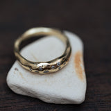 Chunky raw ring with scatterd diamonds