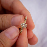 Oval Champagne Branch Ring With Diamonds Orgnic spread