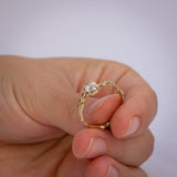 Oval Champagne Branch Ring With Diamonds Orgnic spread