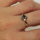 Meteorite Ring with a Diamond Accent