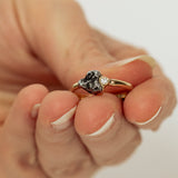 Meteorite Ring with a Diamond Accent