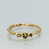 Gentle Sapphires Trio on a Branch Ring