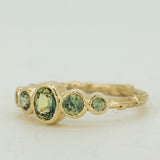Branch Ring with Blue-Green Sapphires