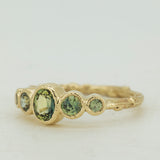 Branch Ring with Blue-Green Sapphires