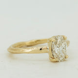 Raw Ring with Oval Diamond
