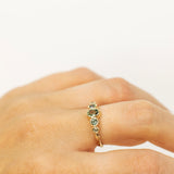 Branch Ring with Blue-Green Sapphires