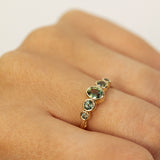 Branch Ring with Blue-Green Sapphires