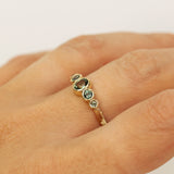 Branch Ring with Blue-Green Sapphires