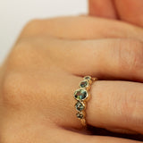 Branch Ring with Blue-Green Sapphires
