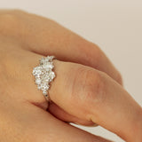 Large Mixed White Diamond Cluster Ring
