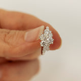 Large Mixed White Diamond Cluster Ring