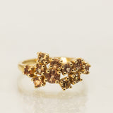 Salmon Sapphire Cluster Ring
