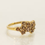 Salmon Sapphire Cluster Ring