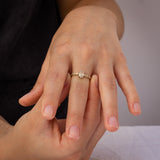 Oval Champagne Branch Ring With Diamonds Orgnic spread