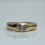 Narrowed raw oval diamond ring