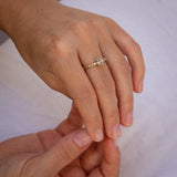 Oval Champagne Branch Ring With Diamonds Orgnic spread