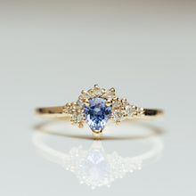 Load image into Gallery viewer, Blue montana sapphire &amp; white diamonds cluster ring

