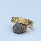 Narrowed gentle bark textured ring