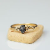 Delicate meteorite & bubbles ring