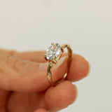 Thick Branch with 1.5ct Oval Lab Grown Diamond solitaire