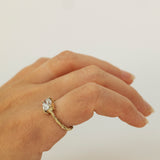 Thick Branch with 1.5ct Oval Lab Grown Diamond solitaire