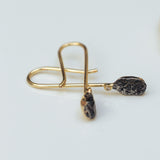 Gold drop meteorite earrings