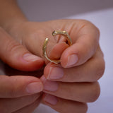 Open Branch Ring with Champagne Diamond