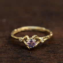 Load image into Gallery viewer, Spreading branch with purple sapphire and diamonds
