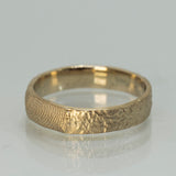 Hammered Texture Fingerprint Wedding Band Set