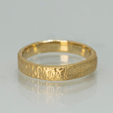 Hammered Texture Fingerprint Wedding Band Set