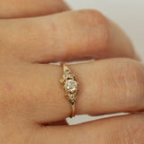 Asymmetric Spreading Branch Champagne Diamonds
