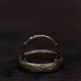 Brushed faceted & gentle branch wedding rings