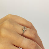 Asymmetric Oval Cluster Ring with Sapphire and Champagne Diamonds