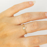 Pear Cut 0.35ct Champagne Solitaire Ring