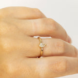 Pear Cut 0.35ct Champagne Solitaire Ring