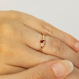 Ruby and Diamonds Cluster Ring